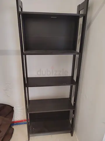 Dark Brown 5-Tier Ladder Shelf / Bookcase - Good Condition