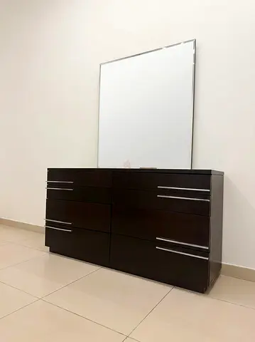 Dark Wood 6-Drawer Dresser with Mirror - FOR FREE
