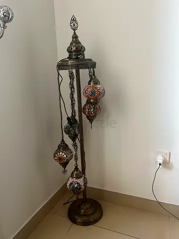 Handmade Turkish Mosaic Floor Lamp - Multi Lantern Standing Light