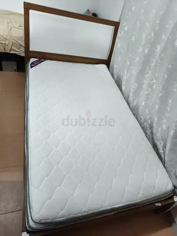Queen bed frame with mattress - excellent condition