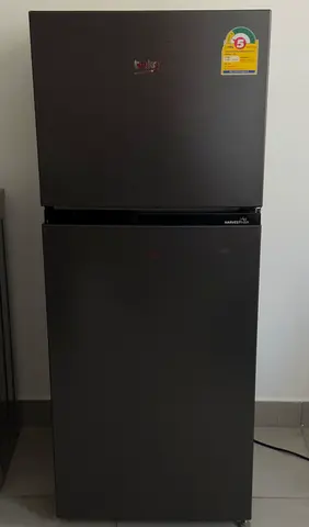 Haier Top Freezer Refrigerator - 2 Door, Dark Steel Finish