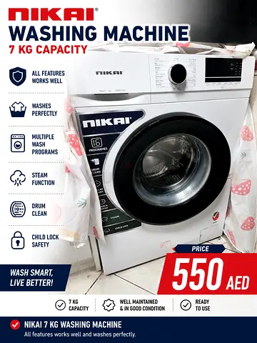 Nikai 7kg Front Load Washing Machine - Good Condition, Ready to Use