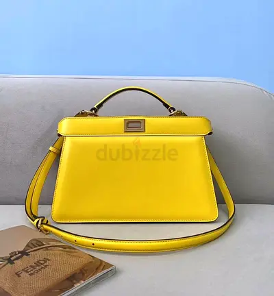 Fendi Peekaboo ISeeU East-West Bag In Yellow Nappa