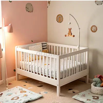 Solid White Baby Crib - Good Condition, Minimal Use