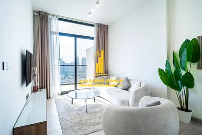 Largest studio apartment divided into two sections, semi-separate kitchen, furnished, for monthly rent in Ajman - Emirates City