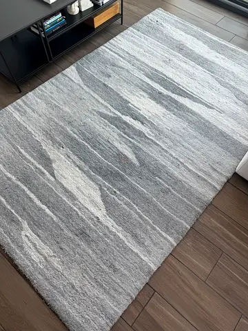 West Elm Taza Easy Care Rug - Grey Abstract Pattern (swatch image)