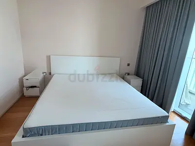 IKEA bed Minimalist White Double Bed with Two Nightstands