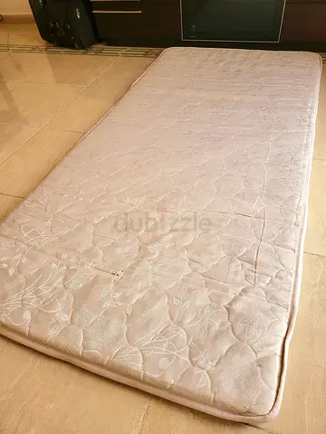 Single Thin mattress - Rolled single mattress - clean white floral cover-Easy Transport
