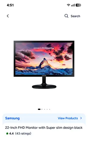 Samsung 22 FHD LED Monitor - Slim Design, Black