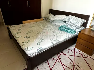 Dark Wood Double Bed - Good Condition