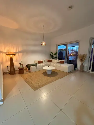 Rattan floor lamp