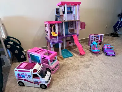 Original Barbie Dream House + Camper + Ambulance + Helicopter + Jeep | Excellent Condition