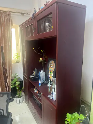 Solid wood display cabinet / storage armoire - dark finish