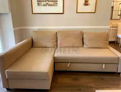 IKEA L Shape Sofa cum bed with big storage and you can fix the storage left or right anyside