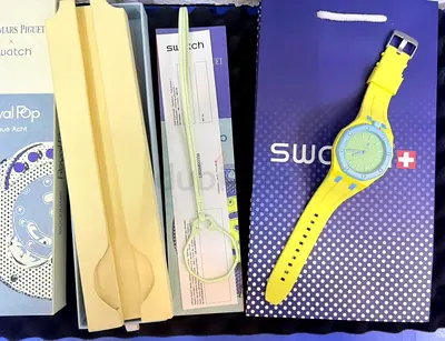 Yellow Swatch wristwatch Automatic Master Quality Watch with box and Packing