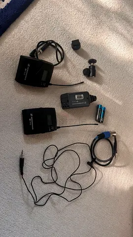 Used Sennheiser EW100 G3 Wireless Lavalier Mic Set with Receivers and Cables and Nanuk case