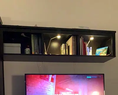 Wall-mounted floating shelving unit solid wood