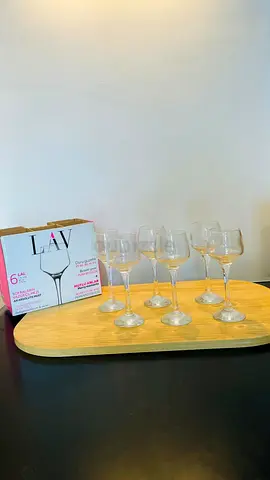 Set of 6 Clear Wine Glasses (LAV) - Lightly Used