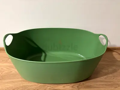 Green Plastic Washing/Utility Tub with Handles - Good Condition