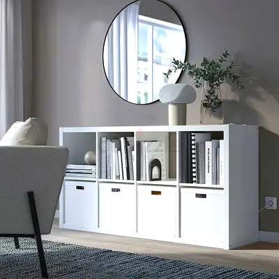 URGENT KALLAX Shelving unit, white, 77x147 cm