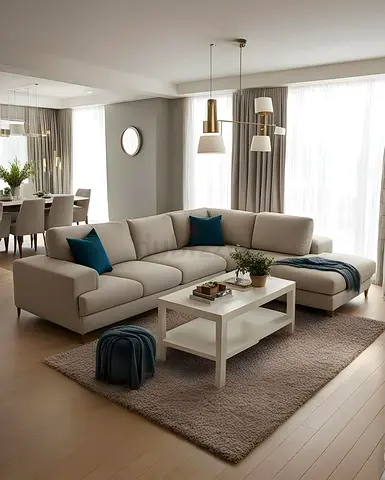 Elegant beautiful 4 seater gray colour L shape Sofa