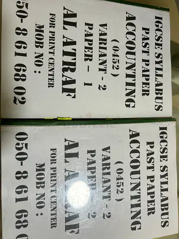 Accounting IGCSE 0452 Cambridge Past Paper Booklets