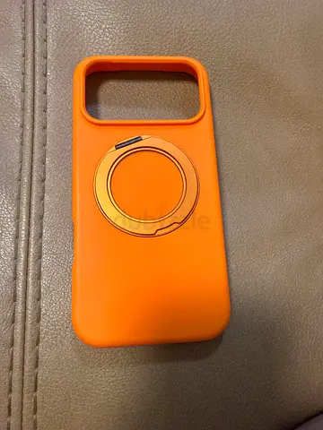Orange iPhone 17 pro max Case with Magnetic Ring Stand
