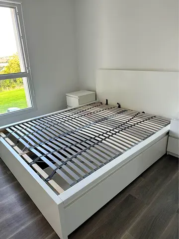 IKEA malm king bed frame with mattress - like new
