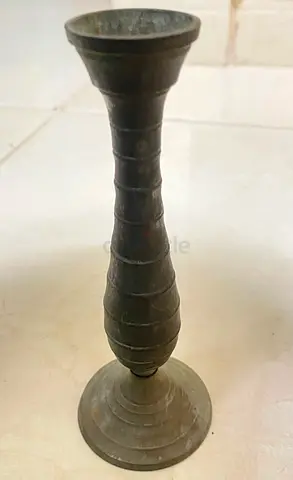 Vintage Brass Candle Holder / Single Brass Candlestick 9inch height