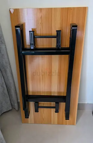 Foldable Wooden Table with Metal Legs – Good Condition