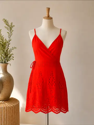 AllSaints Embroidered Wrap Dress – Size EU 38