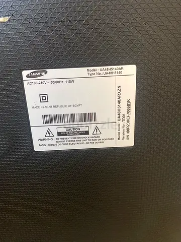 Samsung LED TV (label shown) - Model UA48H5140ARXXN
