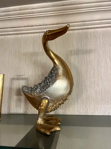 2 Gold-tone Decorative Whale Tail Wall Sculpture