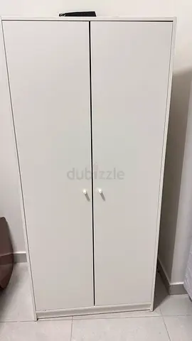 White 2-Door Wardrobe / Storage Cabinet - Good Condition