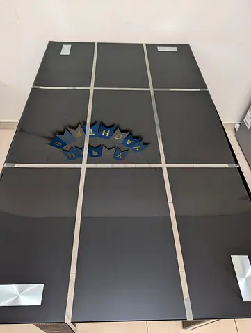 Modern Black Glass Dining Table - 6 seater