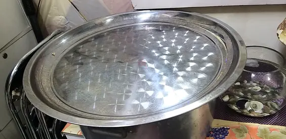 Large stainless steel serving tray - heavy duty