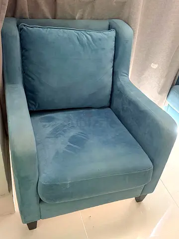 Teal Velvet Accent Armchair - Good Condition