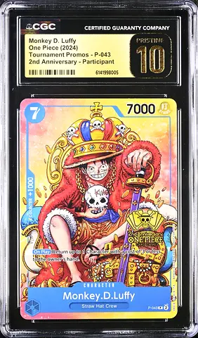 One Piece, Monkey D. Luffy  Tournament Promo Card (P-043) - 2nd Anniversary, CGC Pristine 10