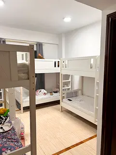 🛏️ Wooden White Bunk Bed Space Available | Al Barsha 1 | Near Insurance Market Metro