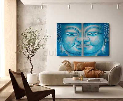 Blue Buddha Painting (2 pieces)