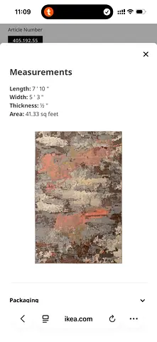 IKEA Rug 710 x 53 – Modern Abstract Design, 41.33 sqft