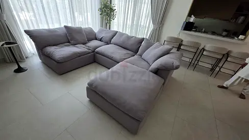 3 weaks used only Luscious feather filled sofa with footstool