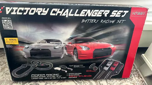 Nissan GTR Victory Challenger Battery Racing Slot Car Set - Complete Track Controllers