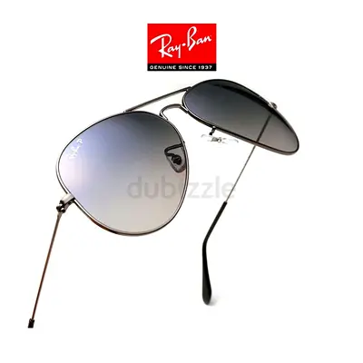 Ray-Ban Aviator Polarized Sunglasses - Silver Frame, Gradient Lenses