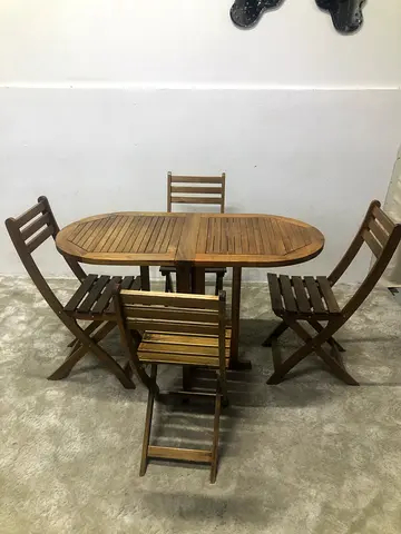GARDEN DINNING TABLE FOLD ABLE TABLE WITH FOUR CHAIRS