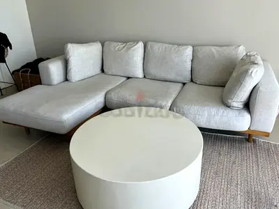 West Elm New Port L Shape Sofa Beige Excellent Condition