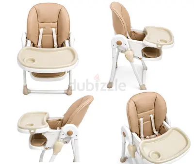 Adjustable Beige Baby High Chair with Removable Tray - Good Condition. You will get free gift with i