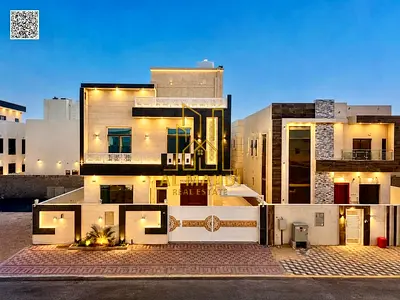 Villa for sale in Al Yasmin, 6 master bedrooms + majlis + living room + maid's room, including central air conditioning. 1.9 million AED (negotiable).