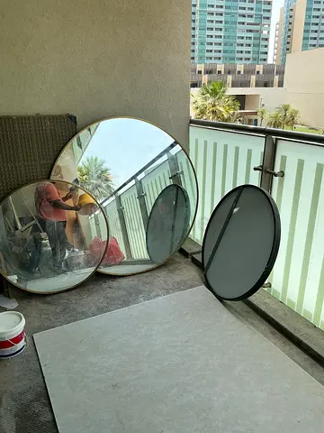 Big gold contour 2 level mirror asking 300aed to go was 1500aed