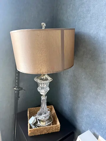 Two Table Lamp with Beige Shade - Excellent Condition
